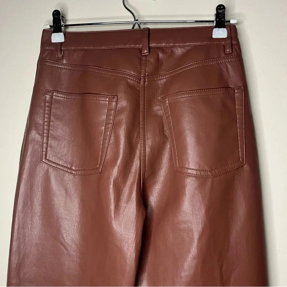 ARITZIA WILFRED Melina Faux Leather Cognac Pants - Picture 9 of 16